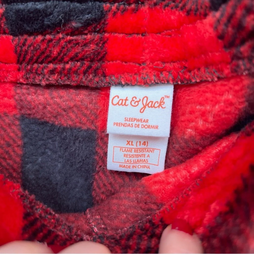 Cat & Jack Red and Black Plaid Fleece Pajama Pants